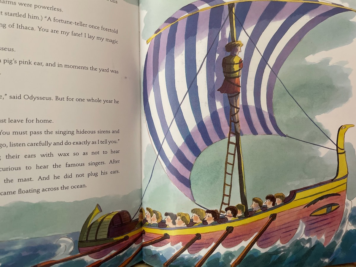 Orchard Book of Greek Myths Odysseus tied to Mast of Ship