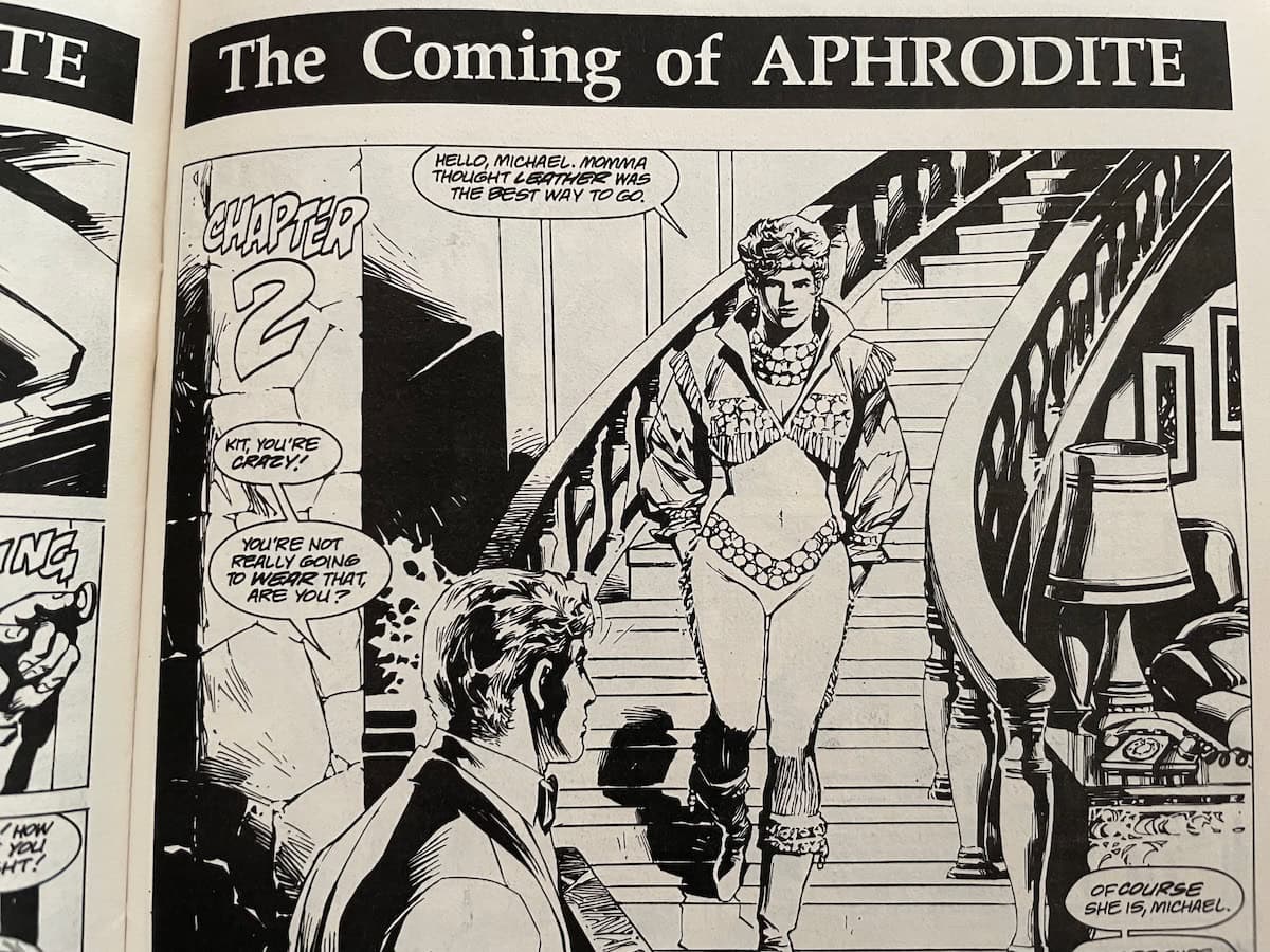 The Coming of Aphrodite Shocking Leather Outfit Entrance Scene