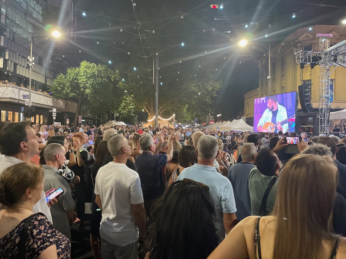 People watching Antipodes Festival Performance