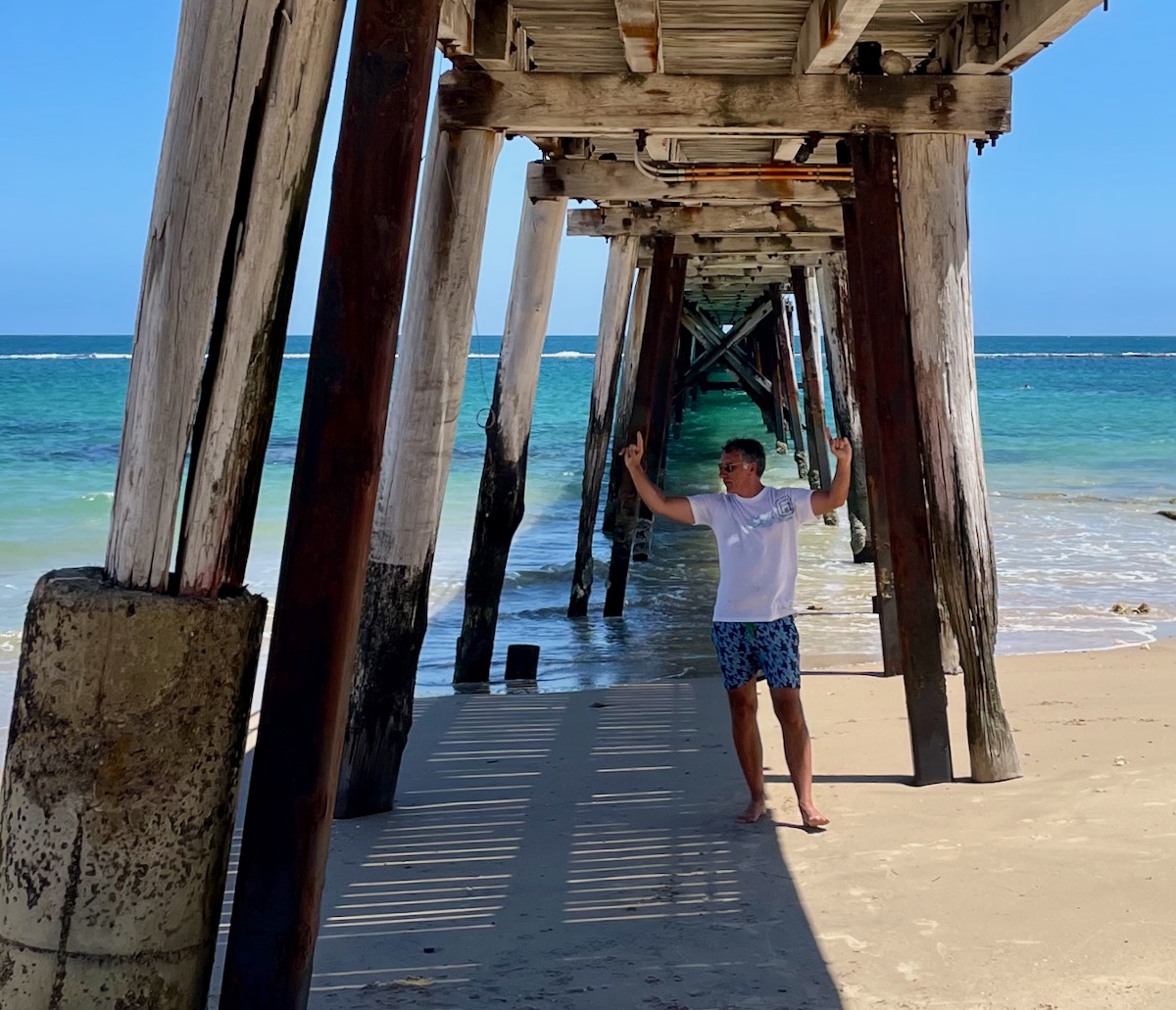 Port Noarlunga Jetty Model Pose Underneath