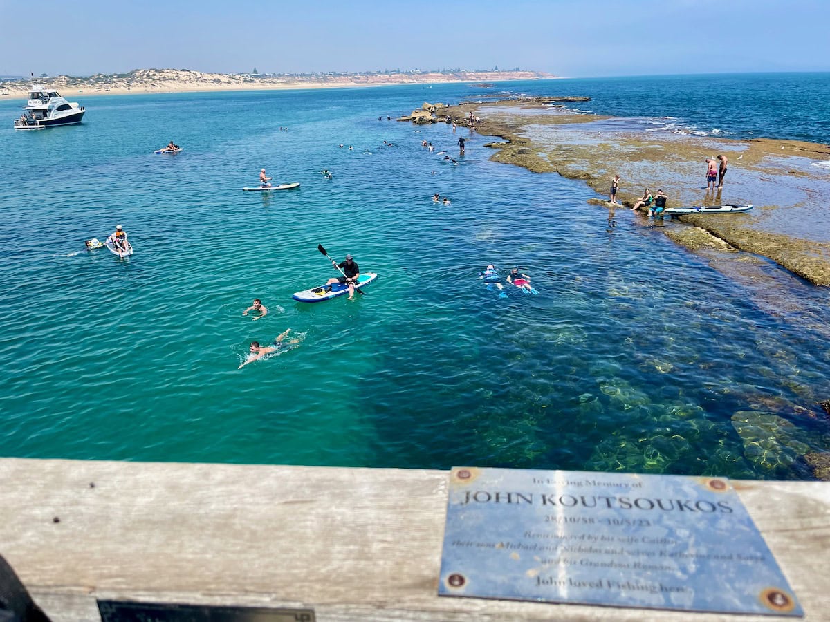 Port Noarlunga Reef People Swimming and Paddle Boarding