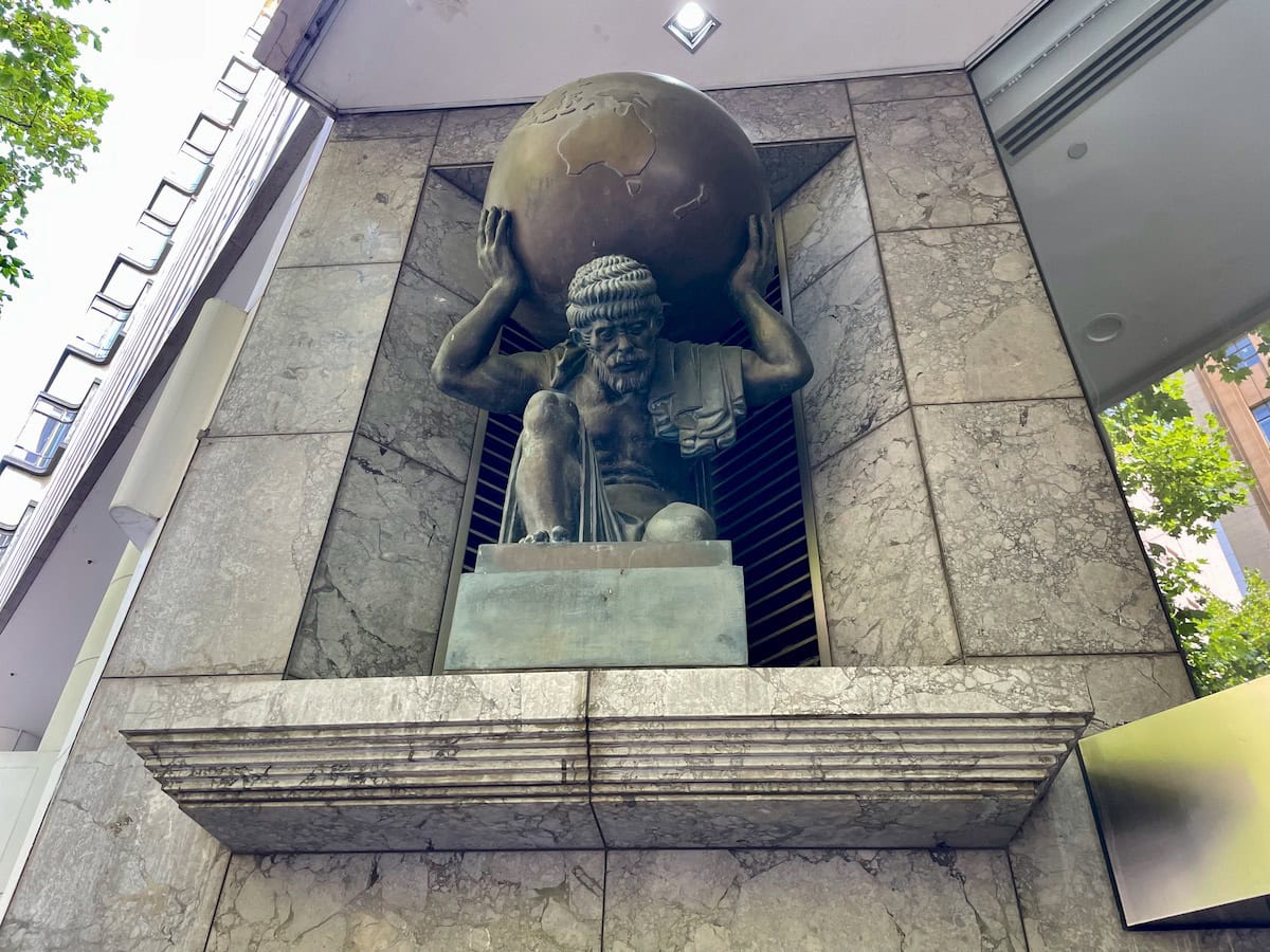 Atlas Statue Melbourne Building Collins Street