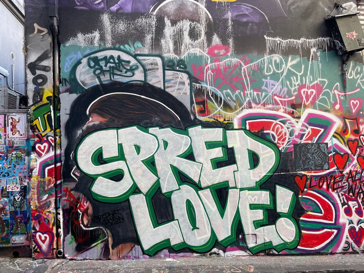 Hosier Lane Spred Love Graffiti Mural