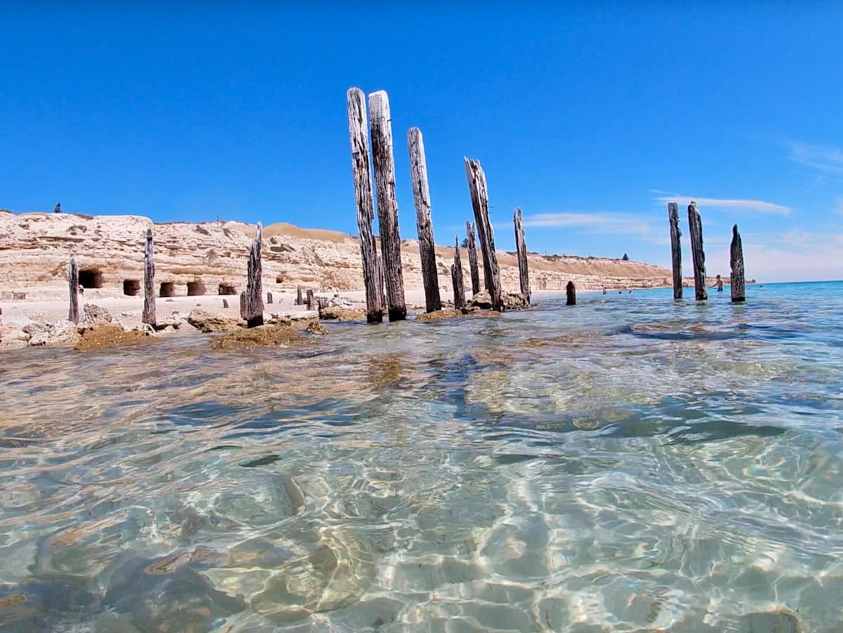 Port Willunga Jetty Pylons Caves