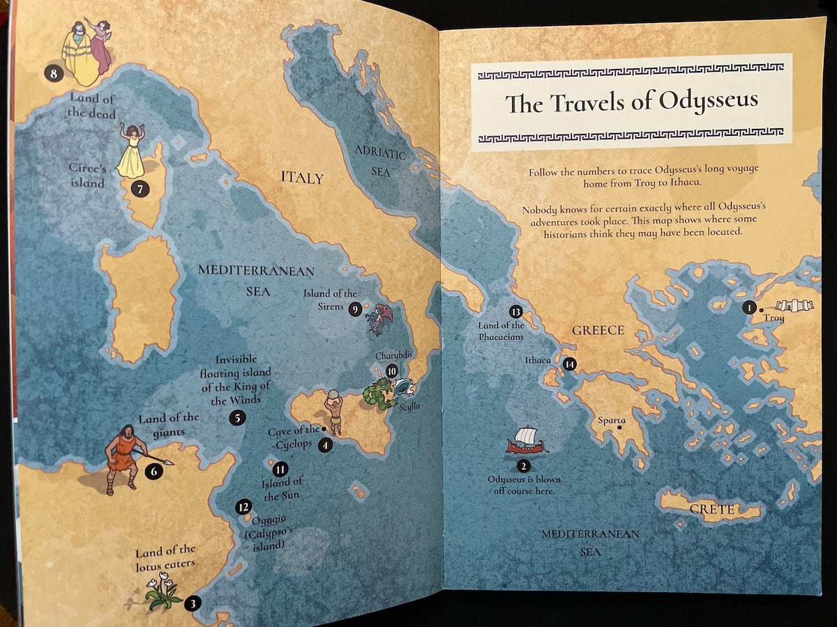 The Travels of Odysseus Map Usborne Book