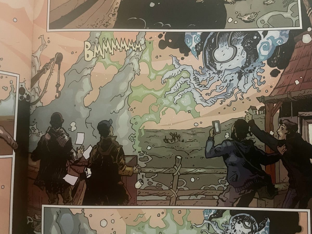 Alien creature draining ocean