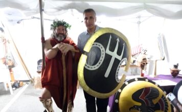 Antipodes Festival Melbourne Greek God Poseidon Trident Shield Costume