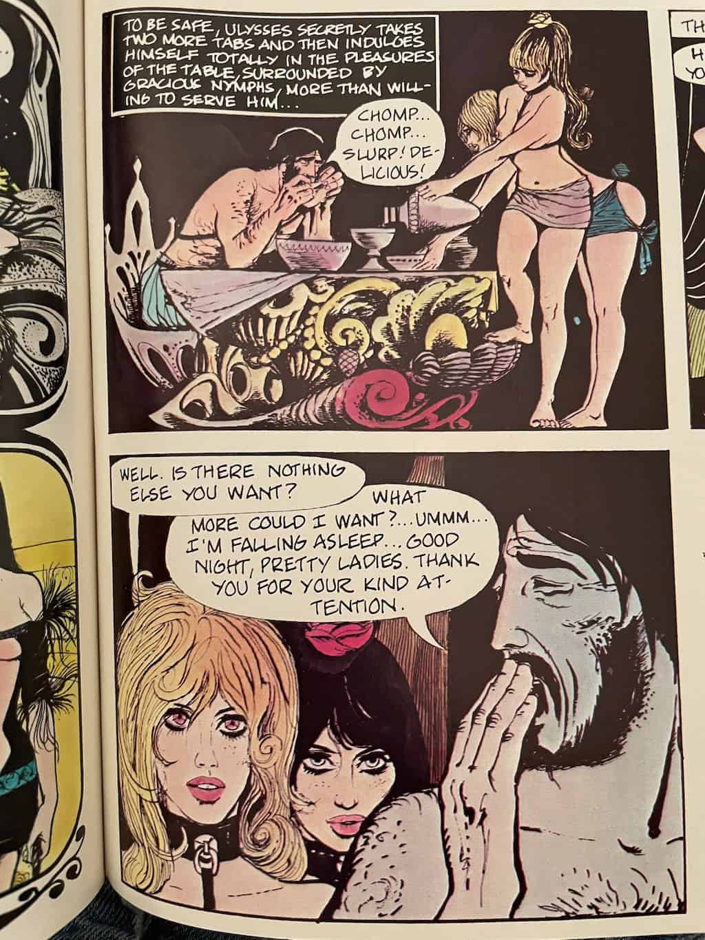 Beautiful Nymphs of Circe serving Ulysses