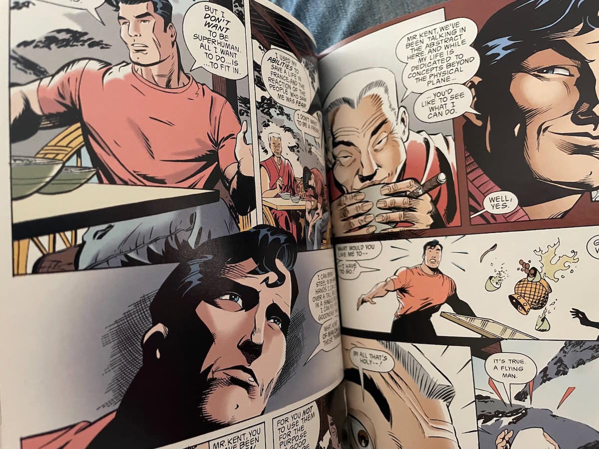 Clark Kent Superman demonstrating his Powers