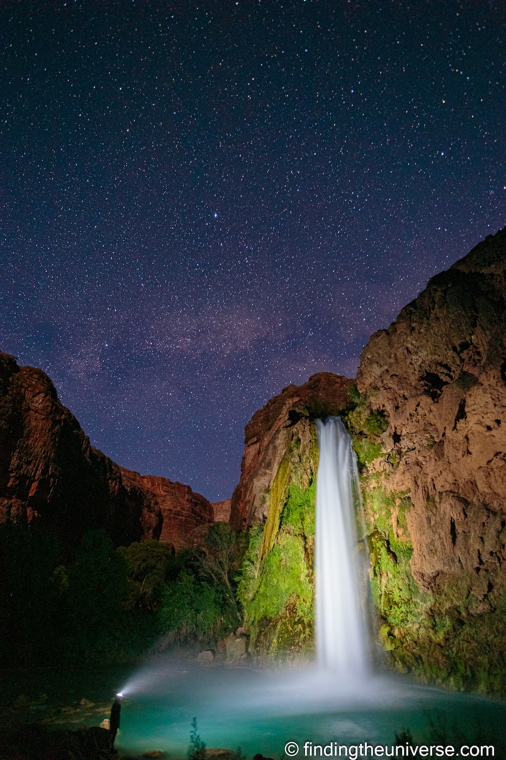 Havasu Falls at night Arizona USA by Laurence Norah Finding the Universe