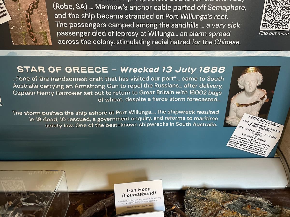 Star of Greece Wreck Figurehead Information Display Board