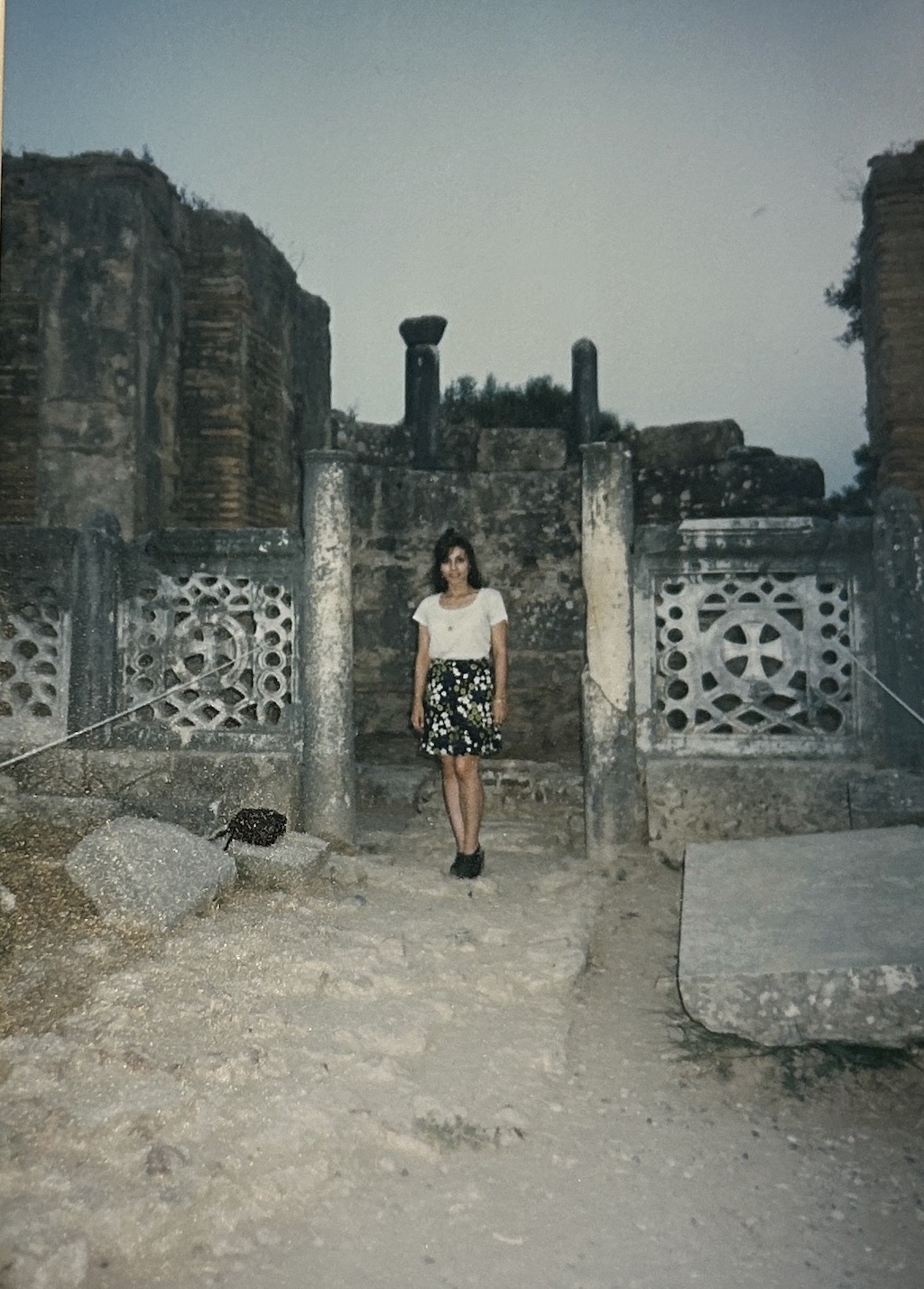 Maria Karamitsos Ancient Olympia Chapel behind Pheidias workshop 1997