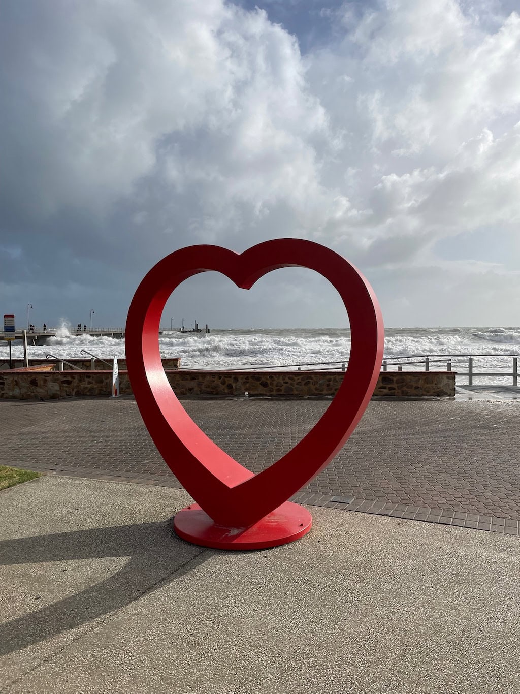 Red Love Heart Sculpture Attraction Glenelg South Australia