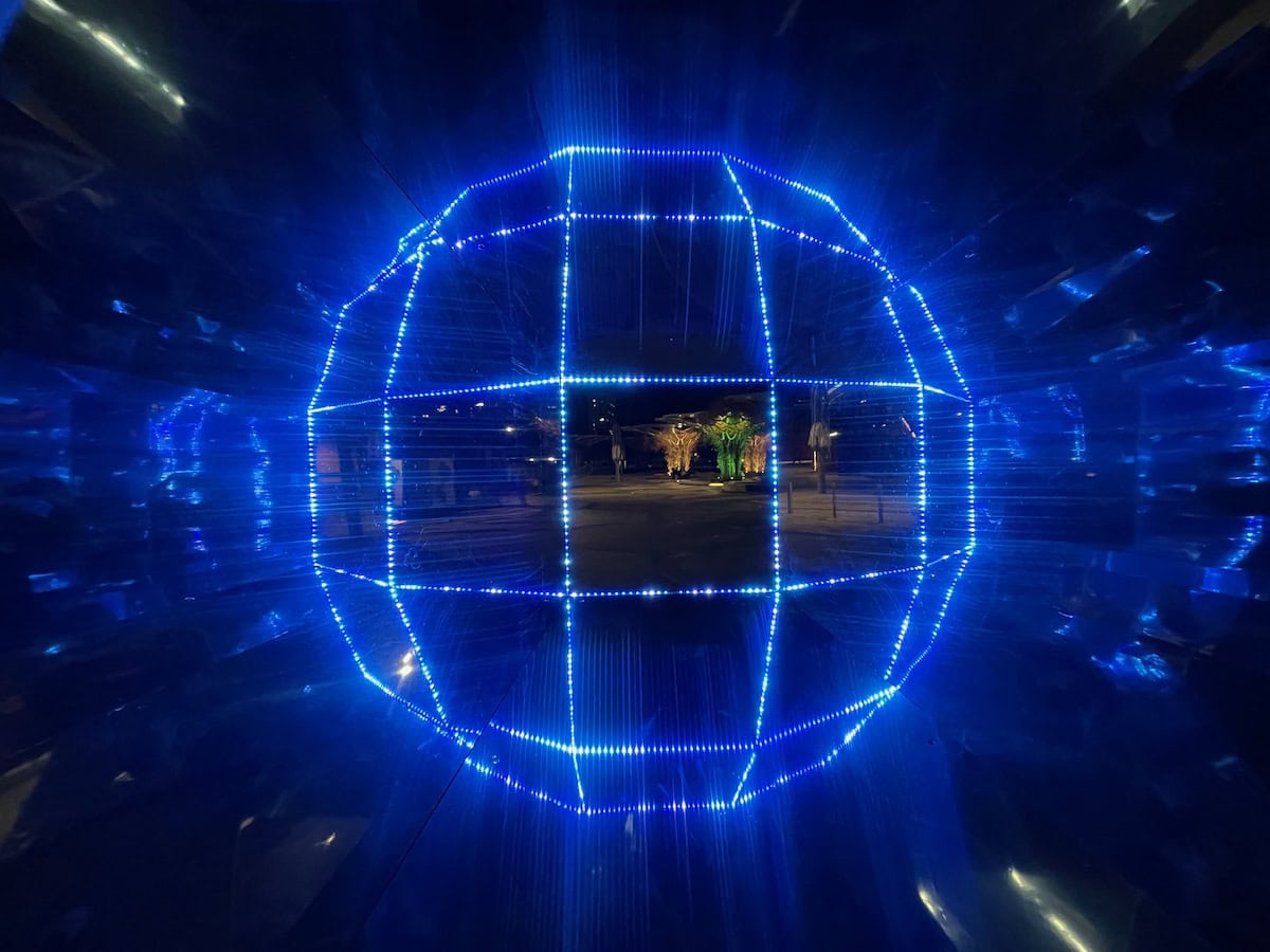 Futuristic blue light ball Illuminate Adelaide Festival