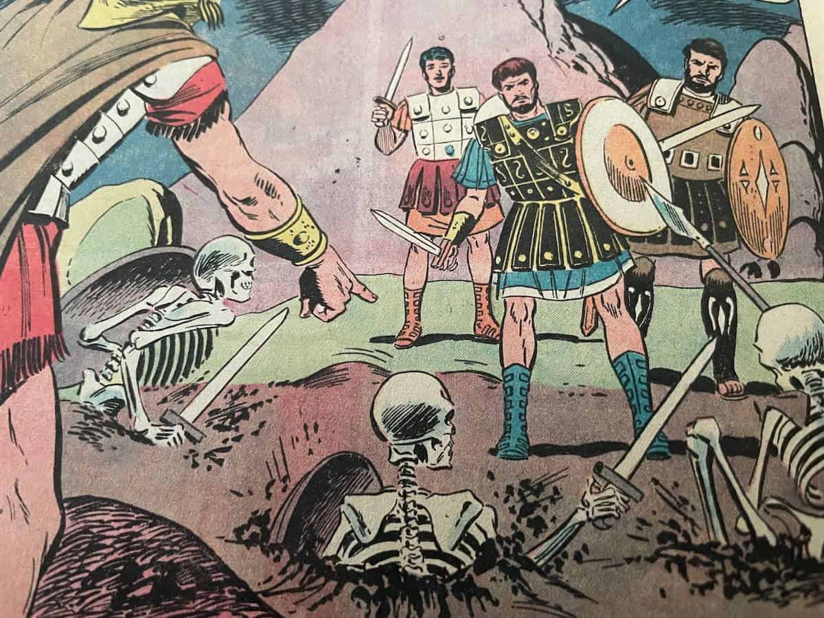 Jason and the Argonauts Dell Comic Skeleton Warriors rise from ground