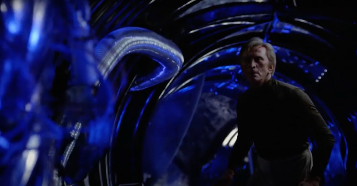 Saturn 3 Movie scene Adam facing Hector