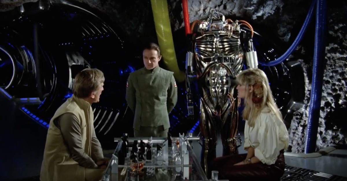 Saturn 3 Movie scene with Hector robot