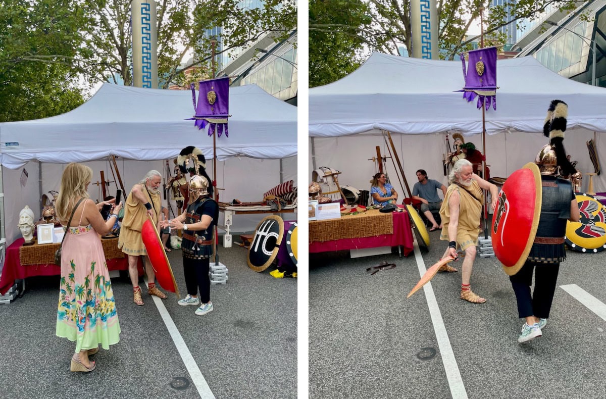 Ancient Hoplitikon Melbourne Antipodes Festival Stall Sword Fight Scene