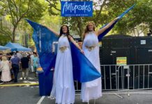 Antipodes Festival Stilt Entertainers blue white Highlights