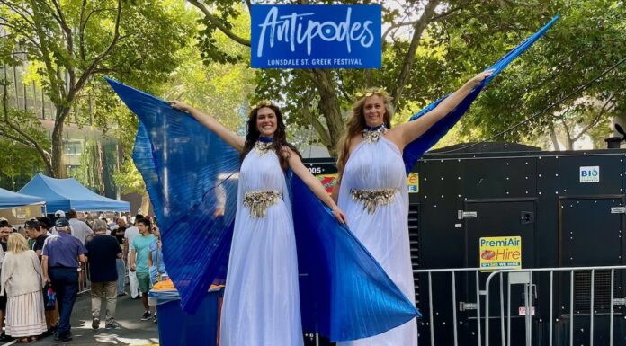 Antipodes Festival Stilt Entertainers blue white Highlights