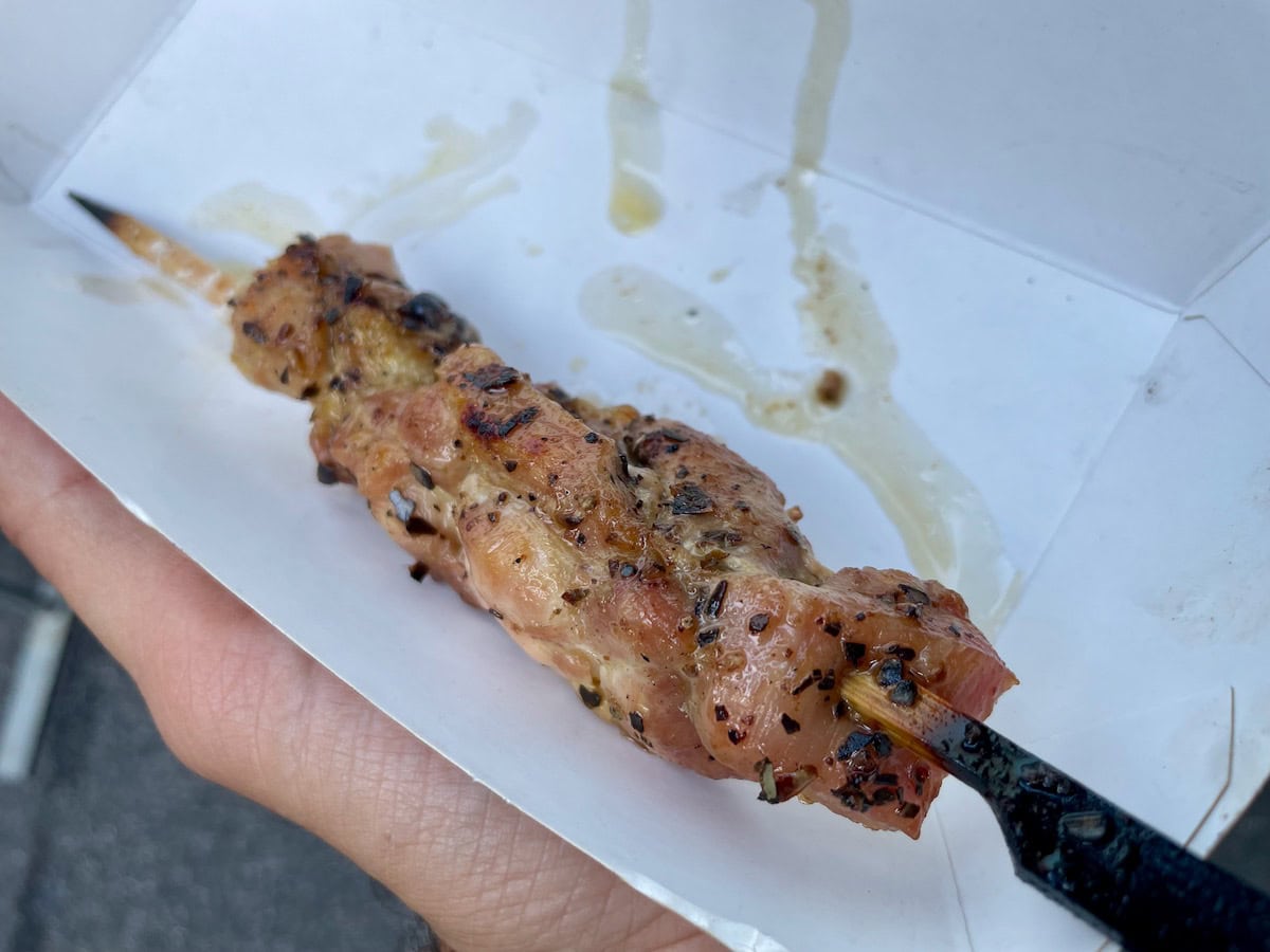 Antipodes Festival chicken souvlaki skewer