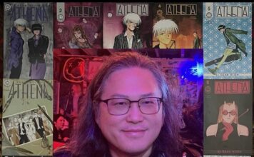 Dean Hsieh surrounded by Athena Manga Series