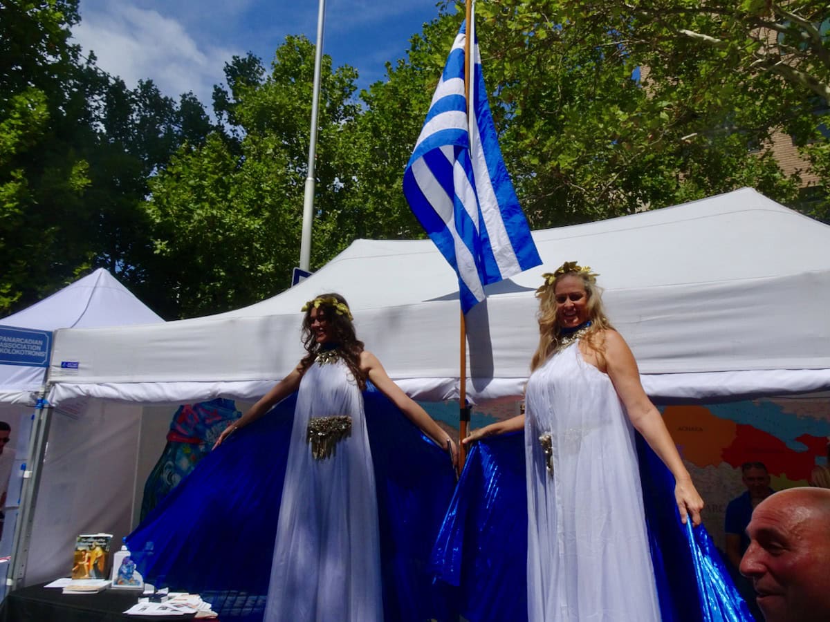 Greek women on stilts Antipodes Festival photography