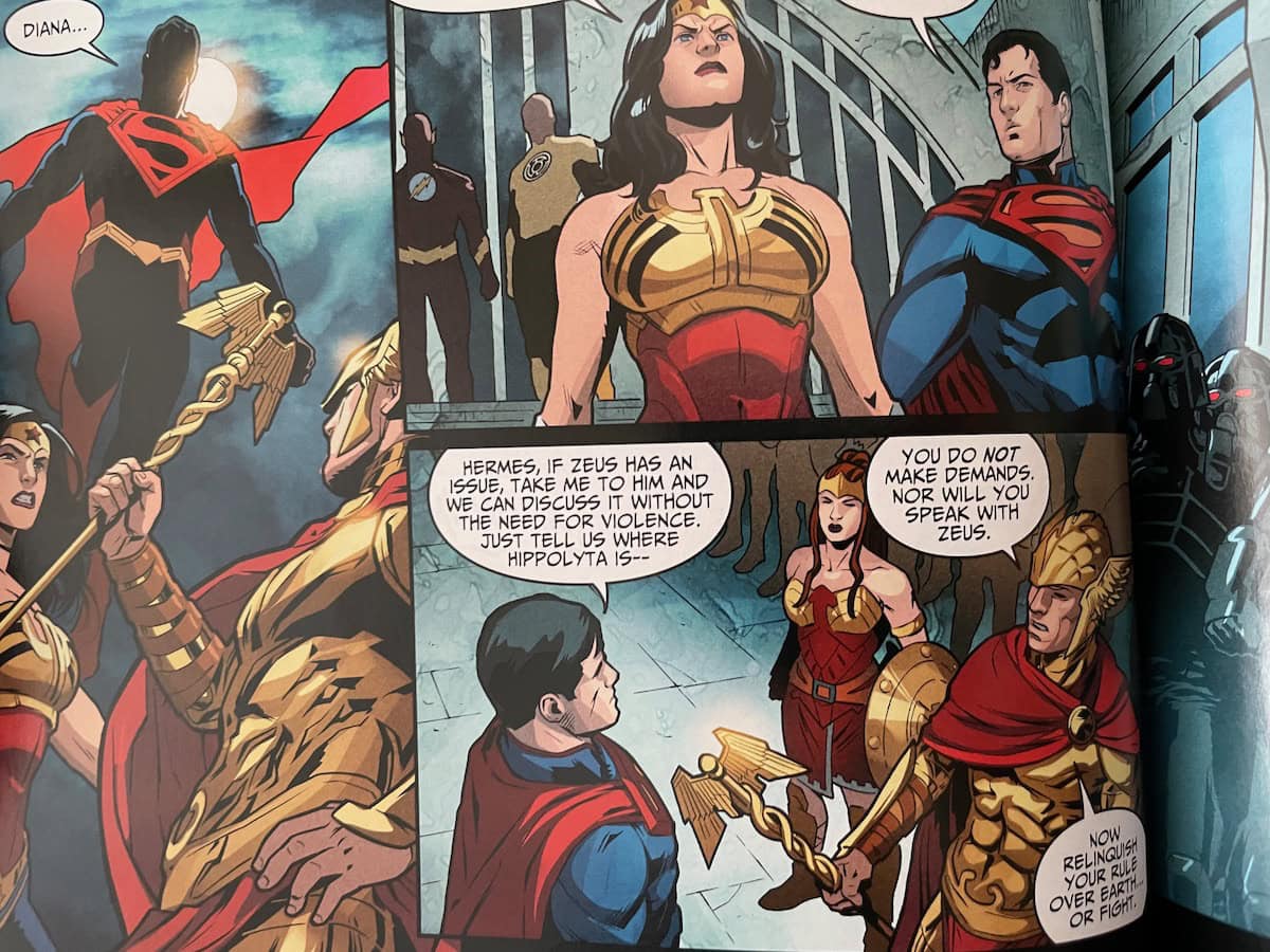 Injustice Gods Among Us Year Four Wonder Woman Hermes Superman scene
