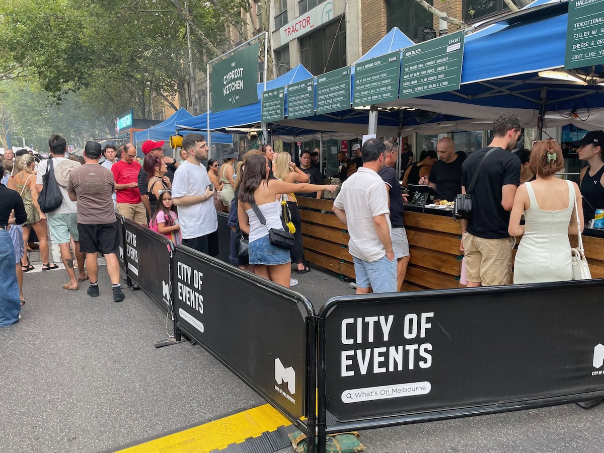 People queue Cypriot Kitchen Antipodes Festival Melbourne