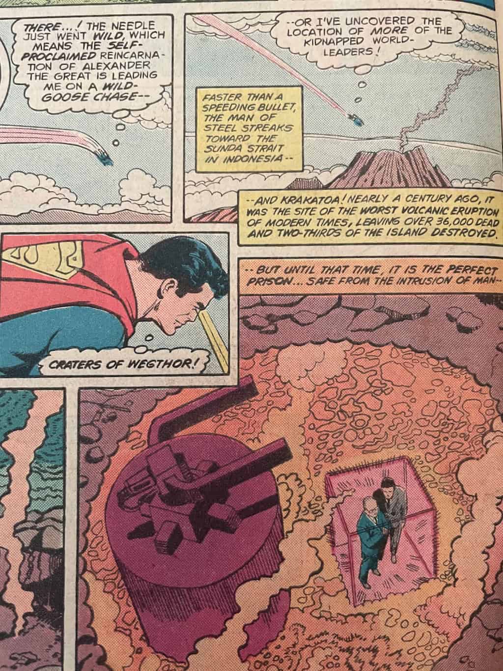 Superman Krakatoa Volcano Comic Scene