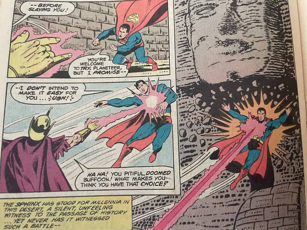 Superman battles Alexander the Great Comic Scene