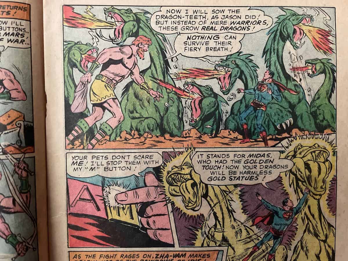 Zha-Vam Jason Dragon Power Superman Midas Power Comic Scene