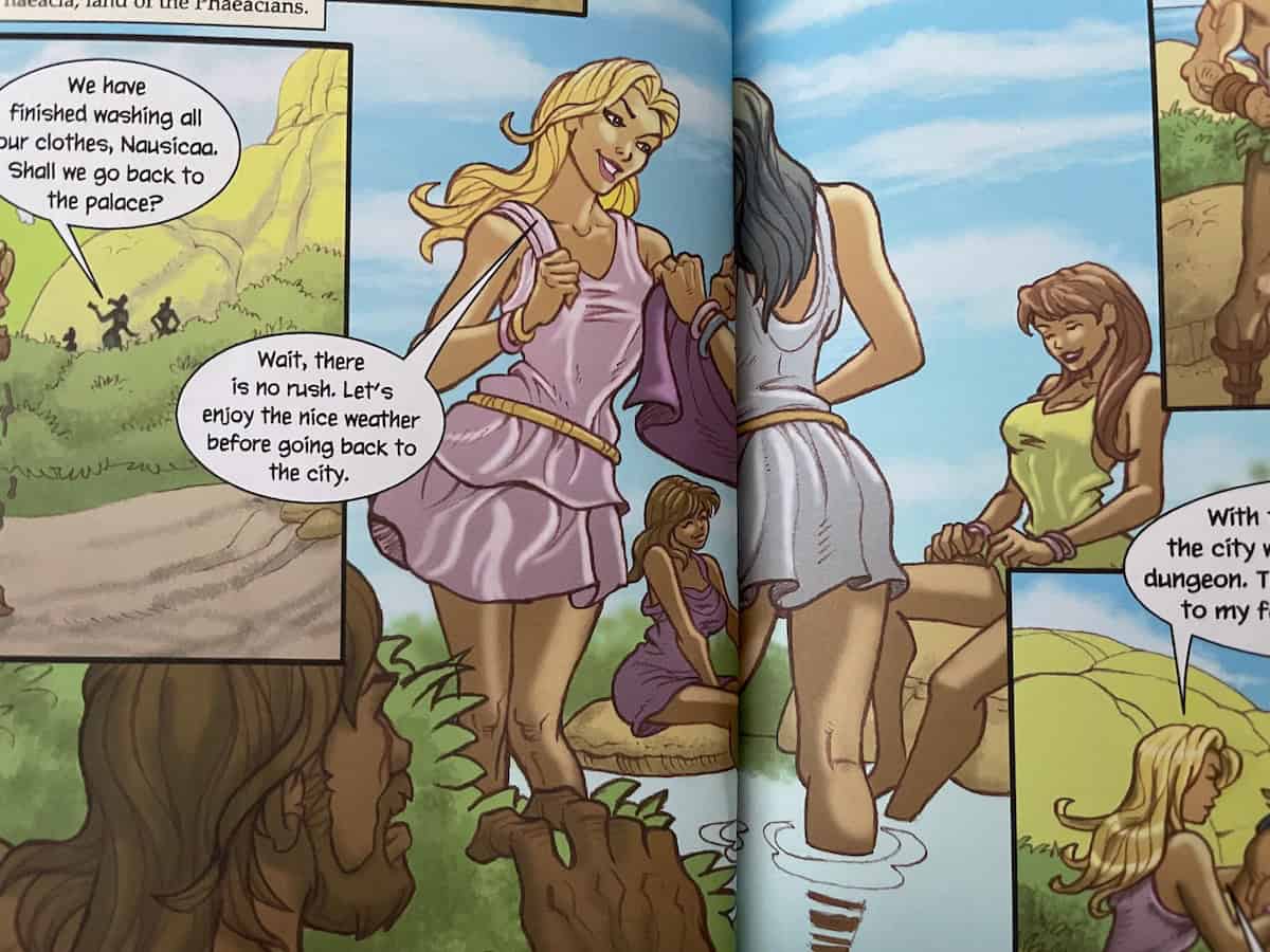 Odysseus meeting beautiful Phaeacians Princess