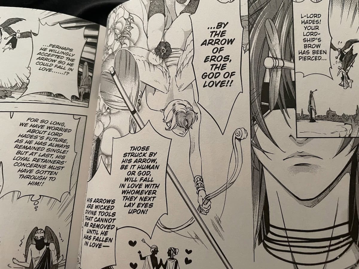 Arrow of Eros God of Love hits Hades Forehead