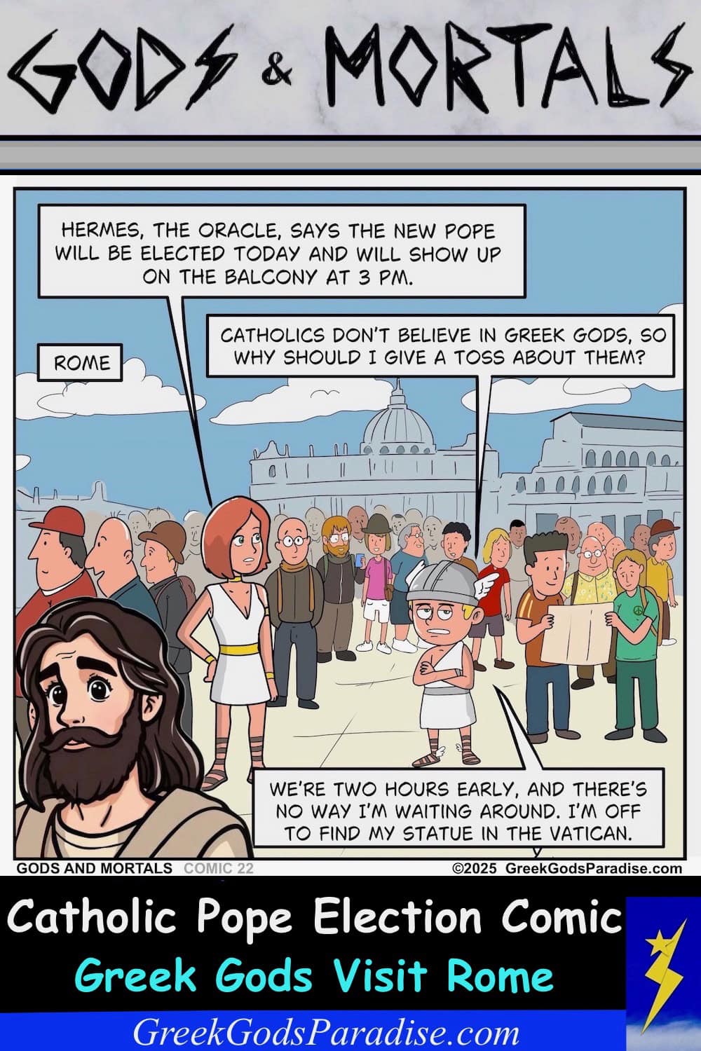Catholic Pope Election Comic Greek Gods Visit Rome