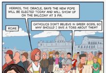 Greek Gods Visit Rome Catholic Pope Election Comic Panel