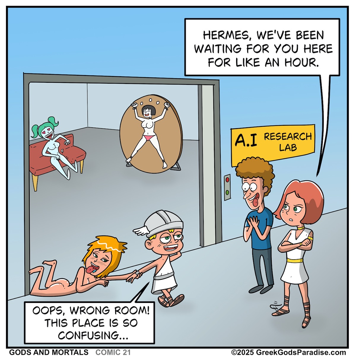 Mark Zuckerberg Comic Greek Gods Facebook Meta AI Reseach Lab Funny Scene