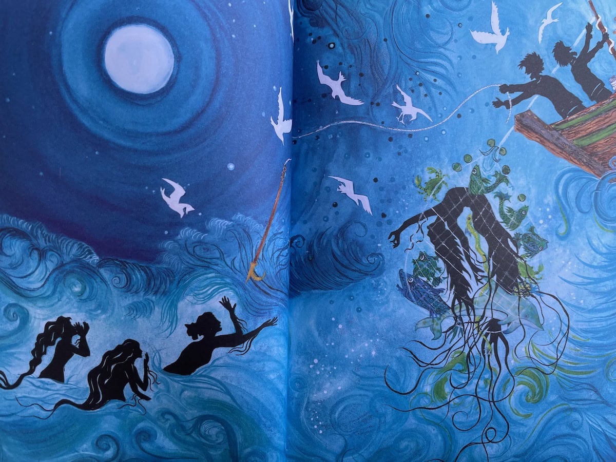 The Seamaidens Odyssey Chapter 1 Mermaid Fishing Net Capture Illustration