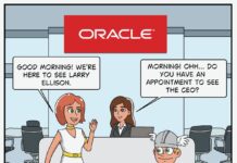 Comic Greek Gods Visit Larry Ellison at Oracle Headquarters Business