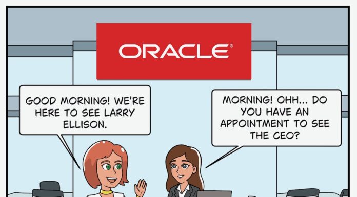 Comic Greek Gods Visit Larry Ellison at Oracle Headquarters Business