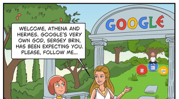 Google Comic Greek Gods Meet Sergey Brin