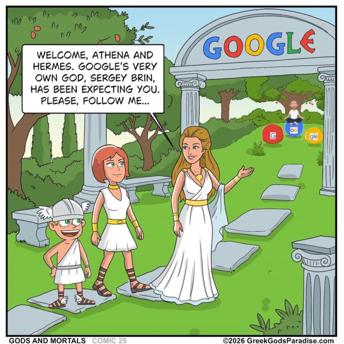 Google Comic Greek Gods Meet Sergey Brin