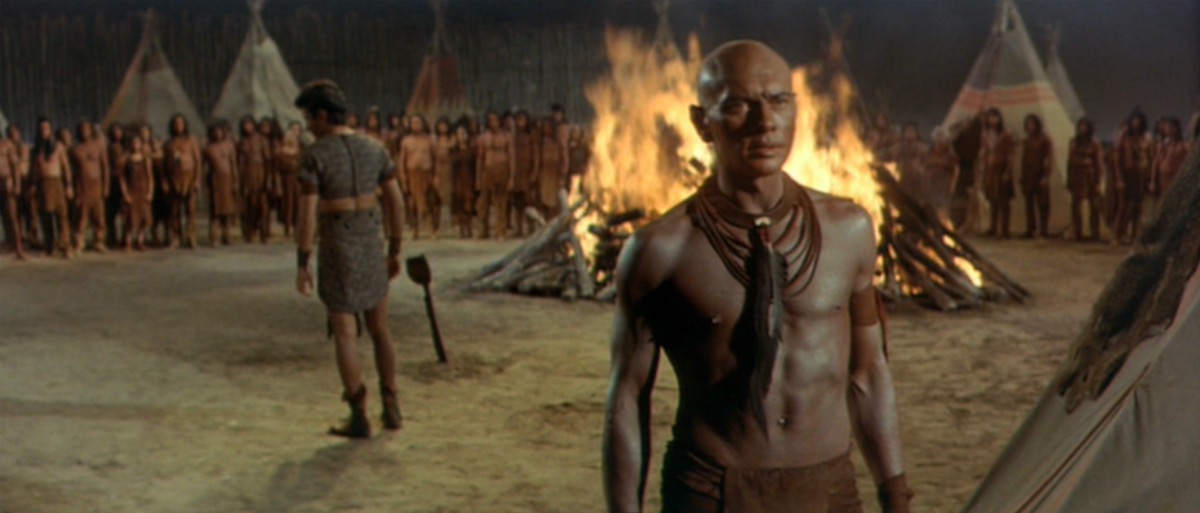 King Balum George Chakiris Chief Black Eagle Yul Brynner fight over love of beautiful woman