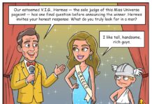 Miss Greece Comic Miss Universe Contest Question Scene