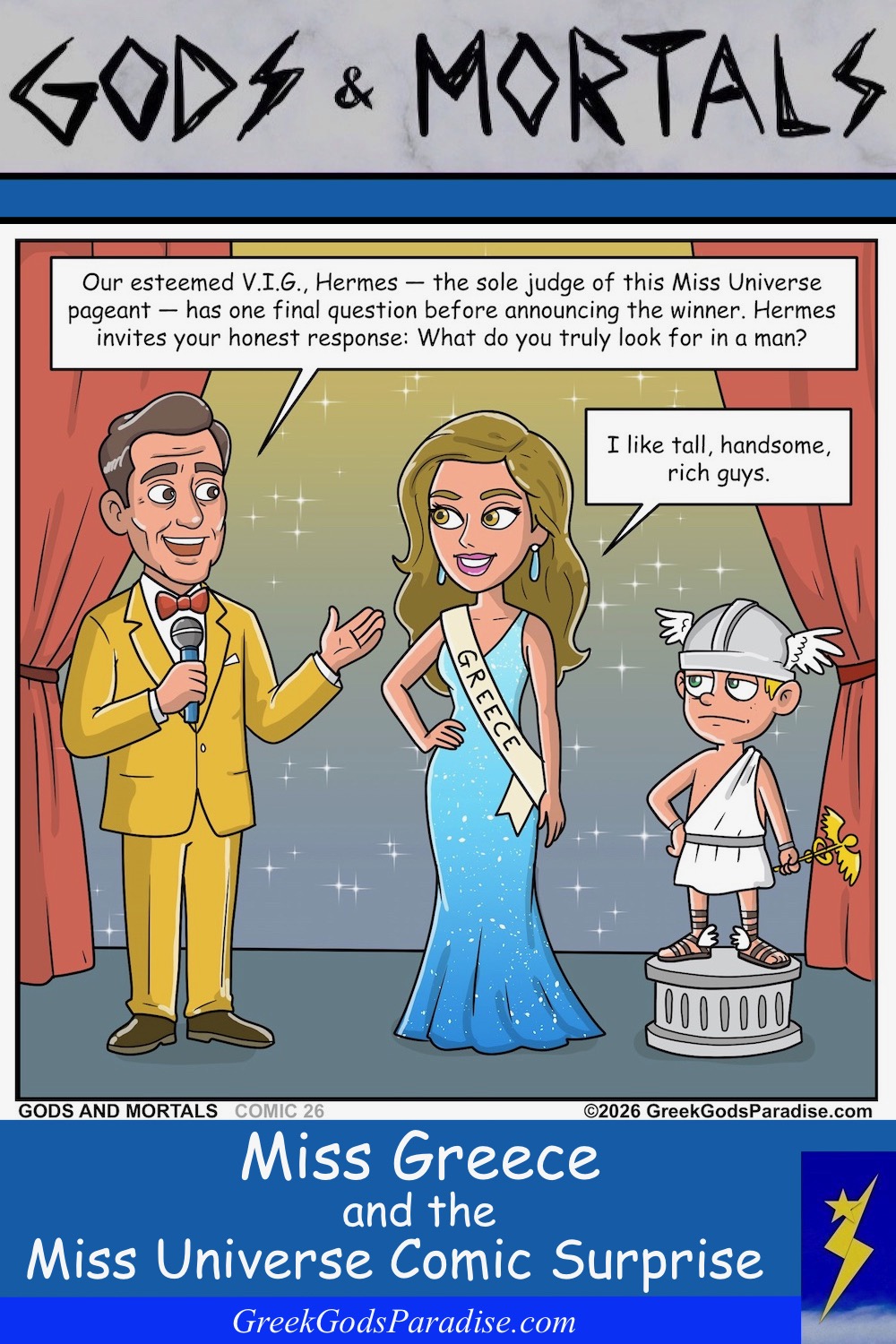 Miss Greece Miss Universe Comic Surprise