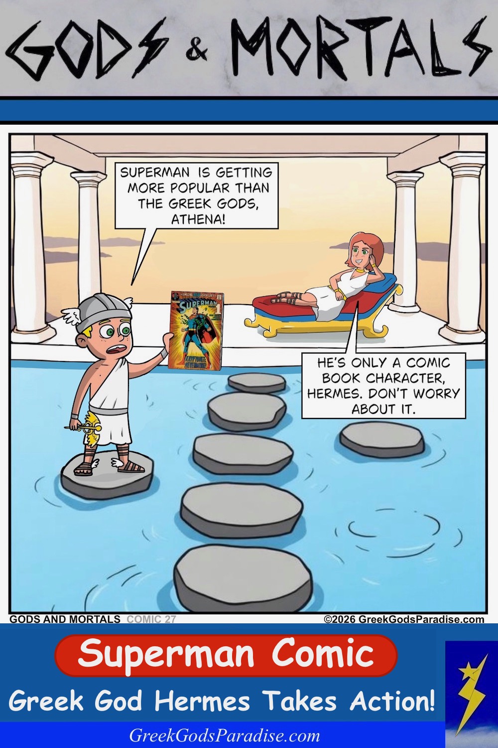 Superman Comic Greek God Hermes Takes Action