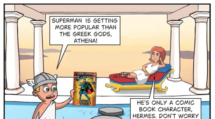 Superman Comic Greek Gods Hermes Athena