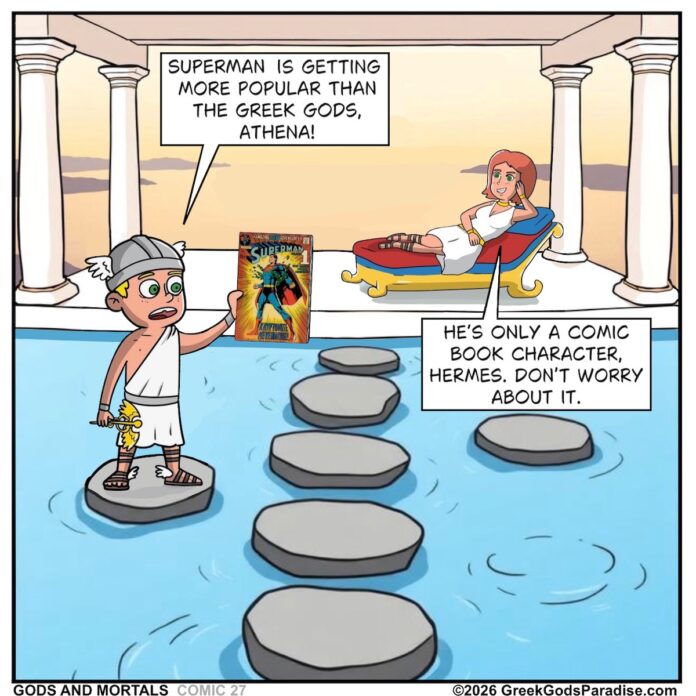 Superman Comic Greek Gods Hermes Athena