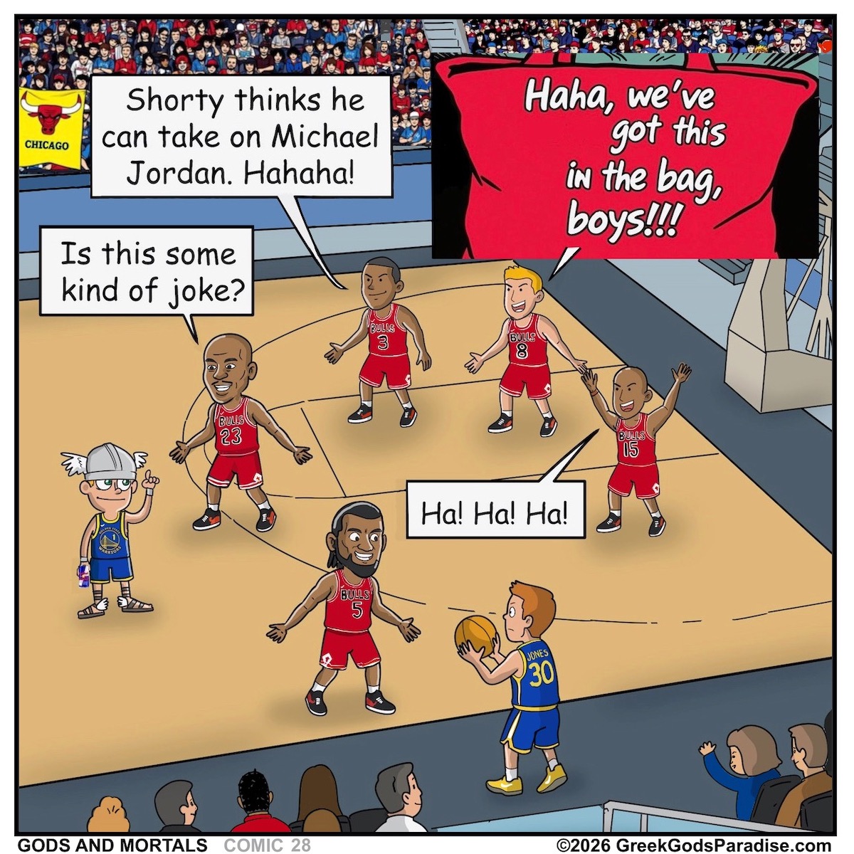 Comic Chicago Bulls vs Golden State Warriors God Hermes