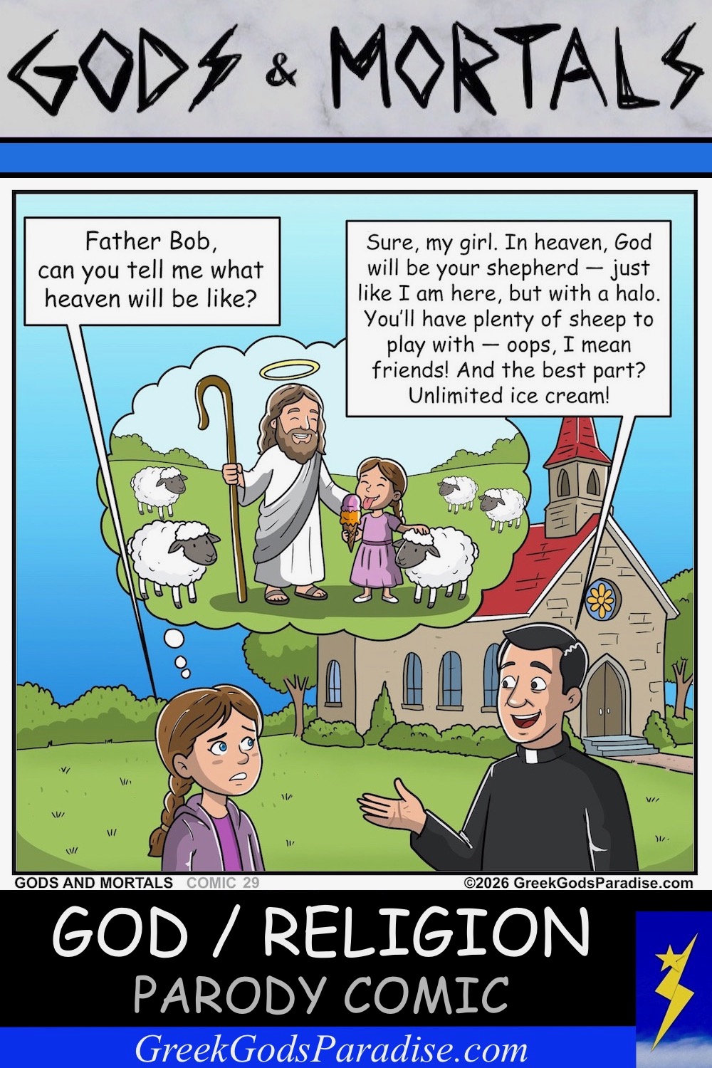 God Religion Parody Comic Satire